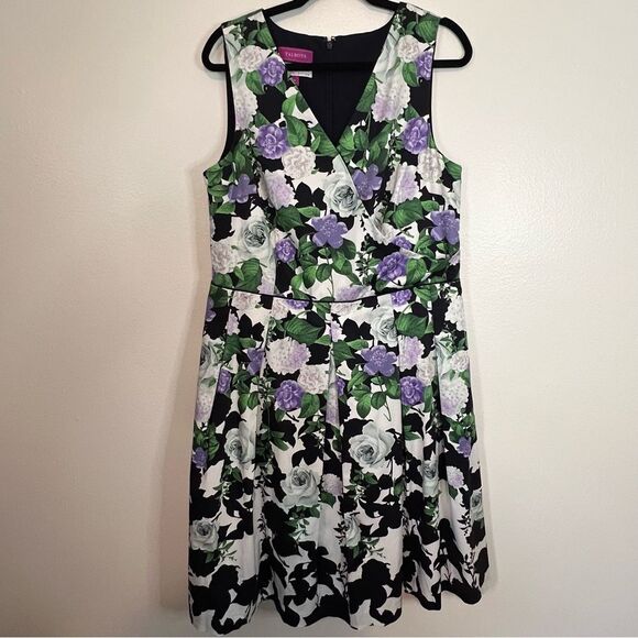 Talbots Dress Oprah Magazine Collection Size 16 Floral Fit & Flare Lined Career - Picture 1 of 10